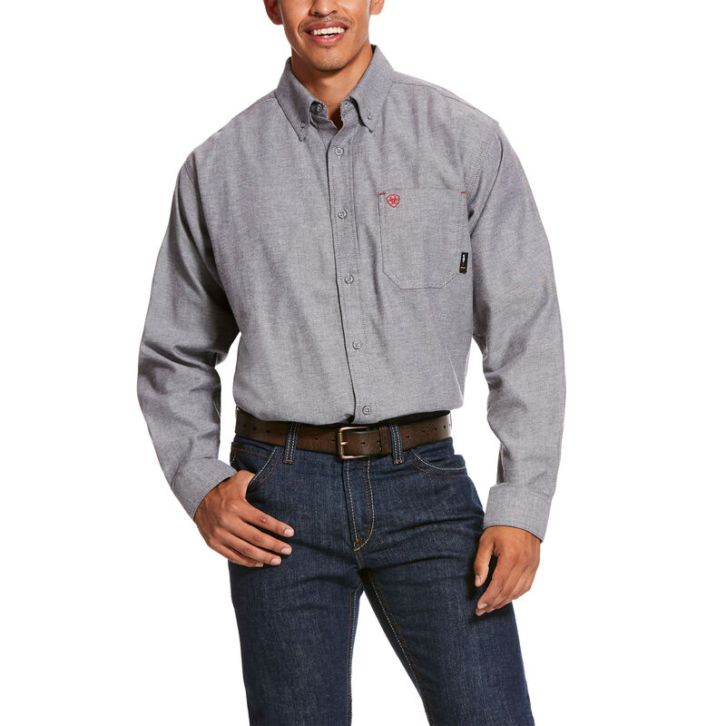 Ariat Hemden Herren - Fr Solid Twill Durastretch Work Grau ( VRNOY-4798 )